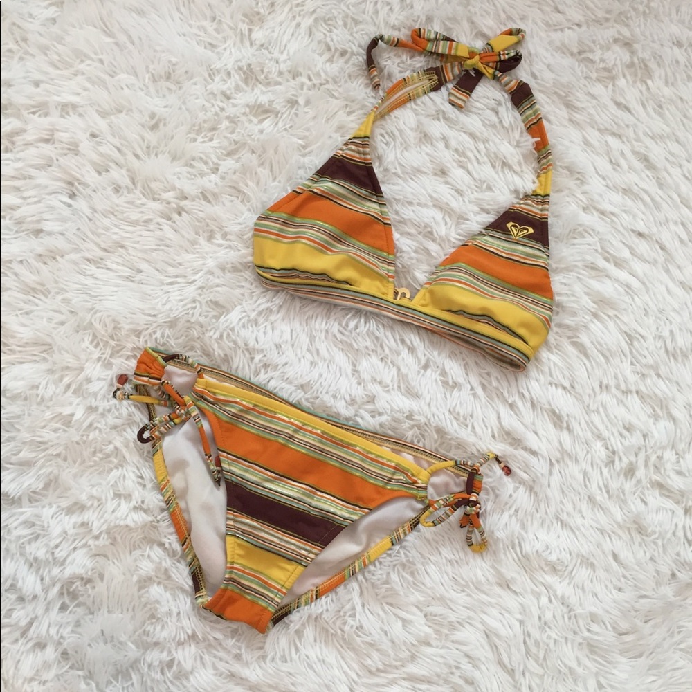 Roxy Striped Bikini Set